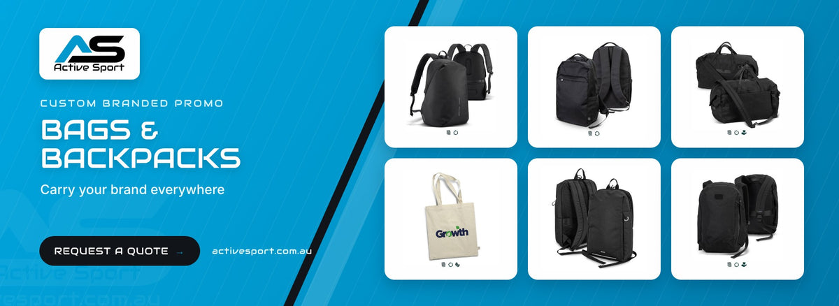 Custom branded promo: Bags & Backpacks. Request a quote