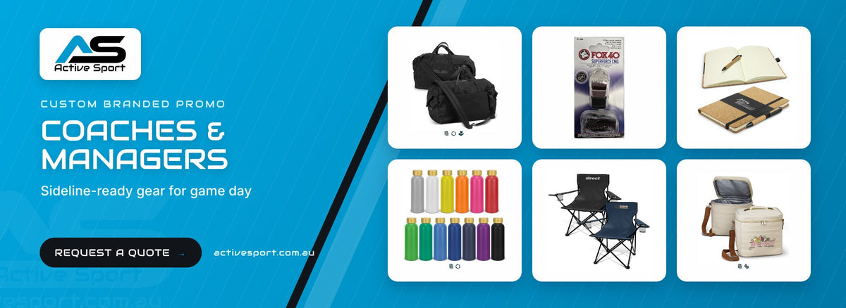 Custom branded promo: Coaches & Managers. Request a quote