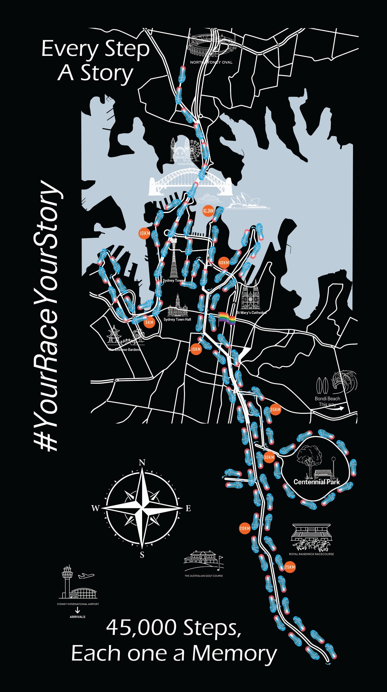 Sydney Marathon 2026 Exclusive - Marathon Course Map ASICS Tee
