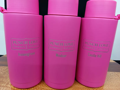 Punch Love Water Bottle - Hot Pink