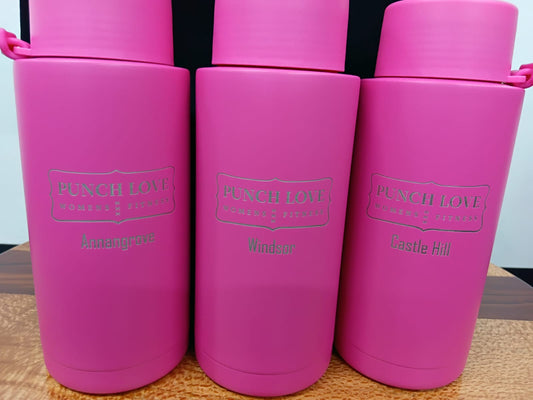 Punch Love Water Bottle - Hot Pink